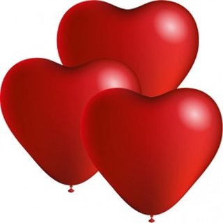 Red Heart-Shaped Latex Balloons X3 in a Pack - 24cm