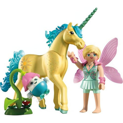 Playmobil Magic Unicorns Collectible Unicorn Sunshine Blossom With Fairy - 71842