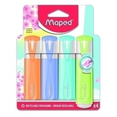 Maped Fluo'Peps Pastel Highlighters x Pack of 4