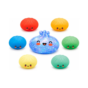 Original Viral Mystery Squishy Dumpling Blue Holographic Edition
