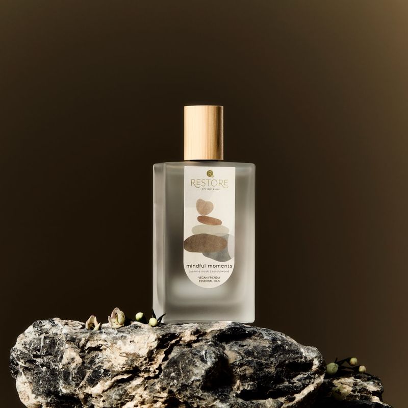 Room Spray - Mindful moments jasmine musk sandalwood vegan friendly essential oil 90ml
