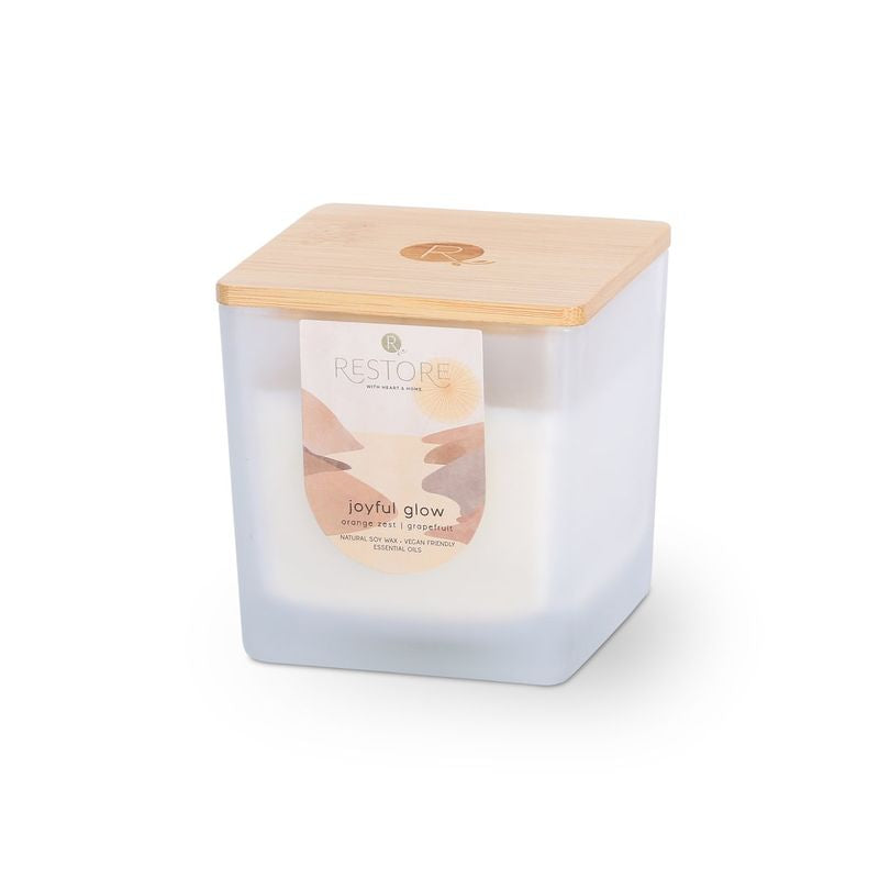 Heart & Home Restore Large joyful glow Candle -orange zest grape fruit - Long Lasting 210g