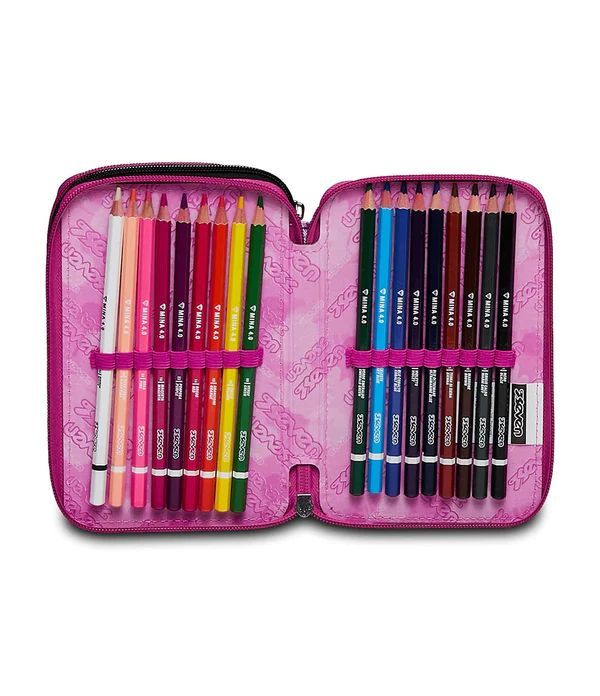 Pencil Case 3 Zip Filled Seven Chulky