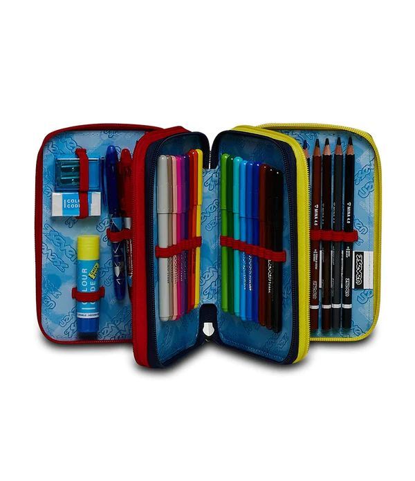 Pencil Case 3 Zip Filled Seven Spray Wall
