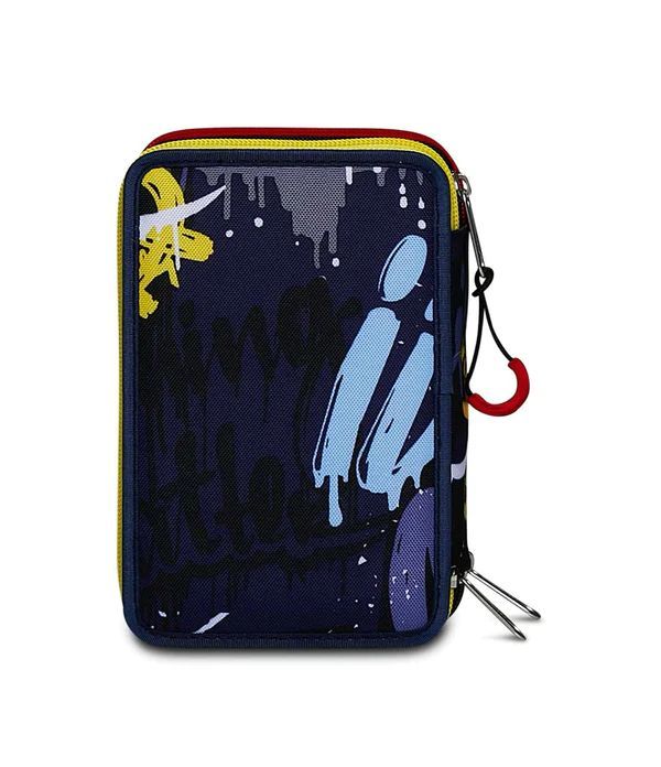 Pencil Case 3 Zip Filled Seven Spray Wall