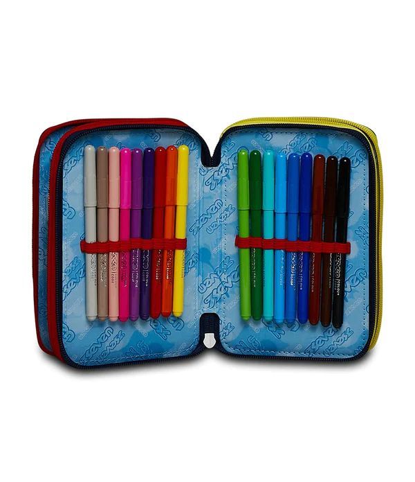 Pencil Case 3 Zip Filled Seven Spray Wall