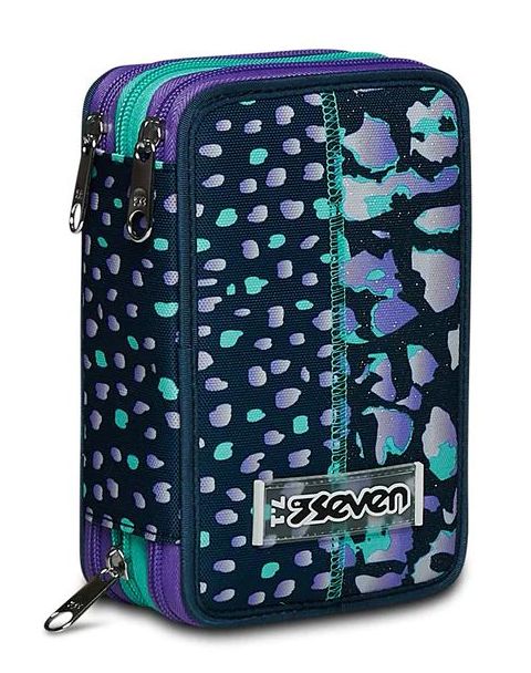 Pencil Case 3 Zip Filled Seven Ziply