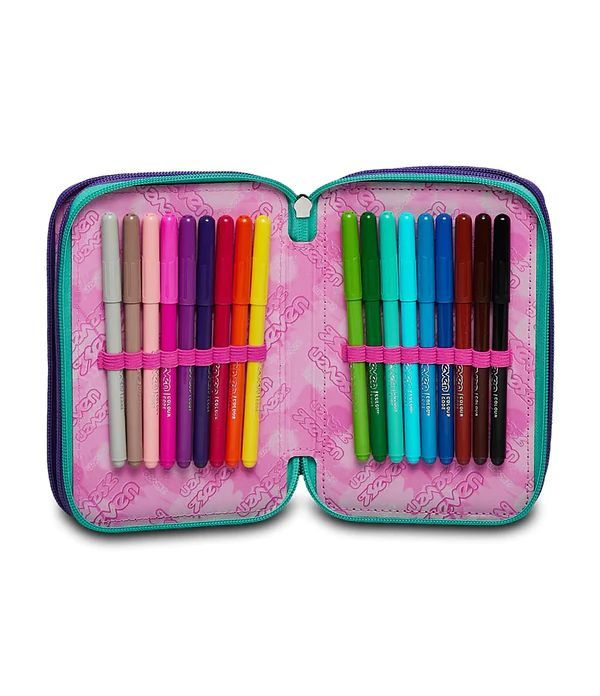 Pencil Case 3 Zip Filled Seven Ziply