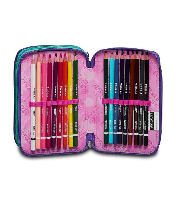 Pencil Case 3 Zip Filled Seven Ziply