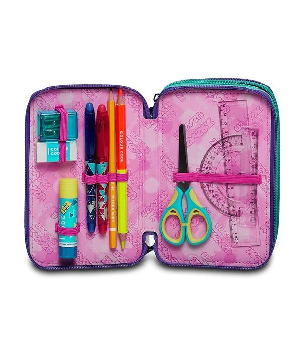 Pencil Case 3 Zip Filled Seven Ziply