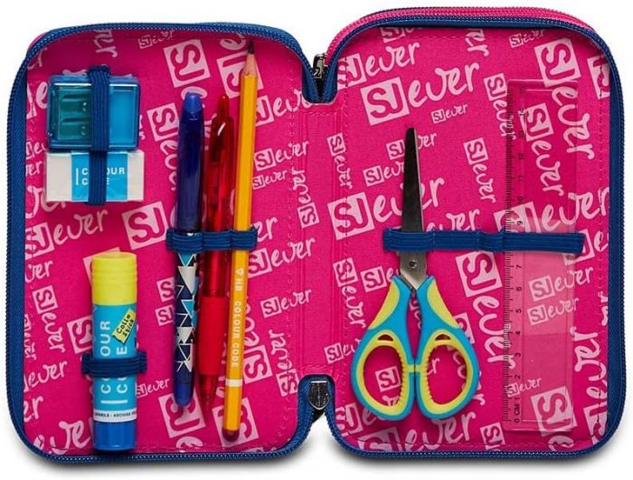 Pencil Case 3 Zip Filled Seven Wingly Girl