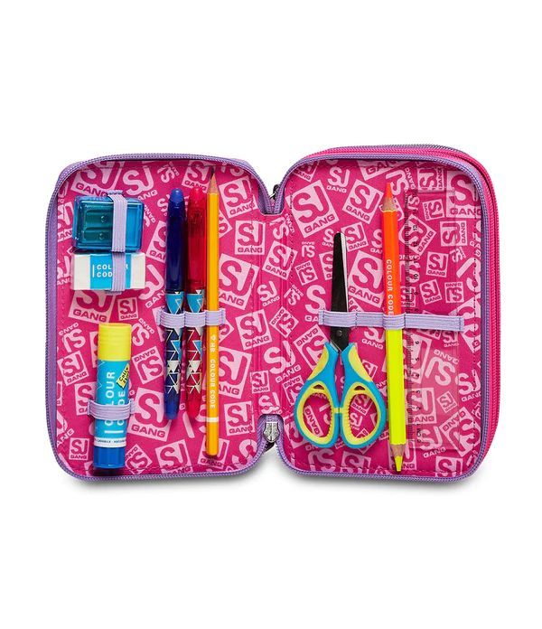 Pencil Case 3 Zip Filled Seven Fleecy Girl