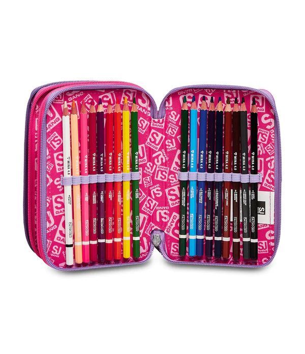 Pencil Case 3 Zip Filled Seven Fleecy Girl