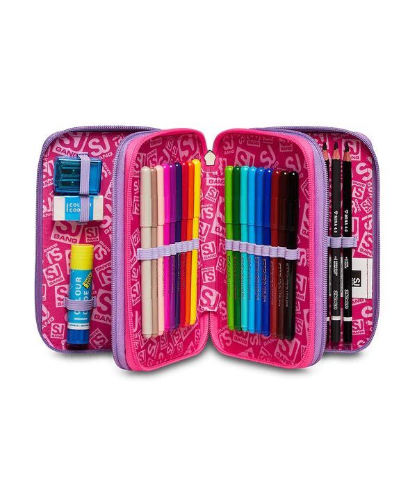 Pencil Case 3 Zip Filled Seven Fleecy Girl