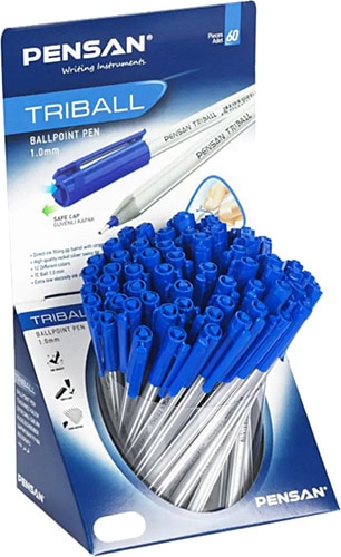 Triangular Ballpoint Pen 1Mm X 60 Pcs
