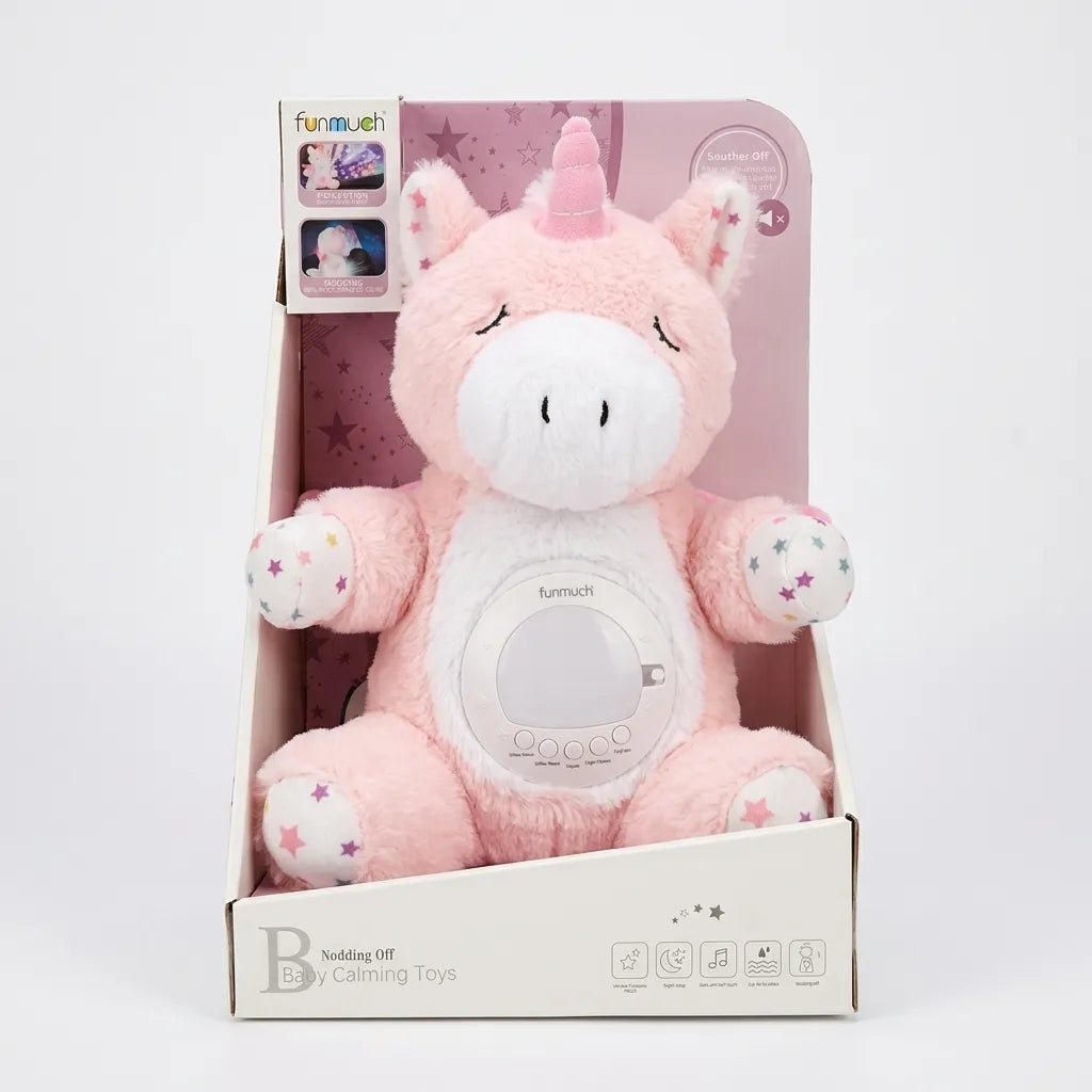 Nodding Off Baby Calming Toy, Pink Unicorn
