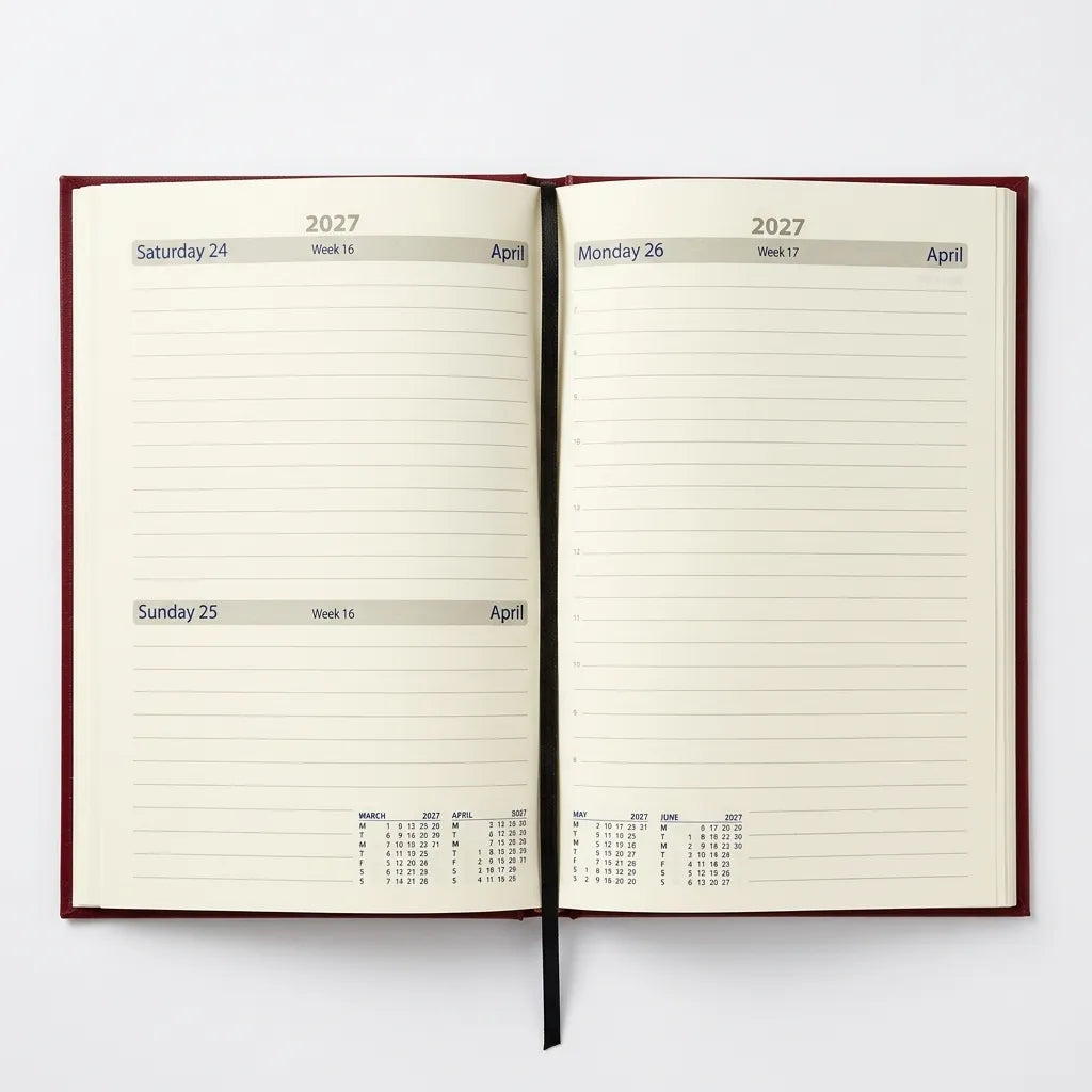 Alignment 2027 Daily Diary - one day a page saturday and sunday half day