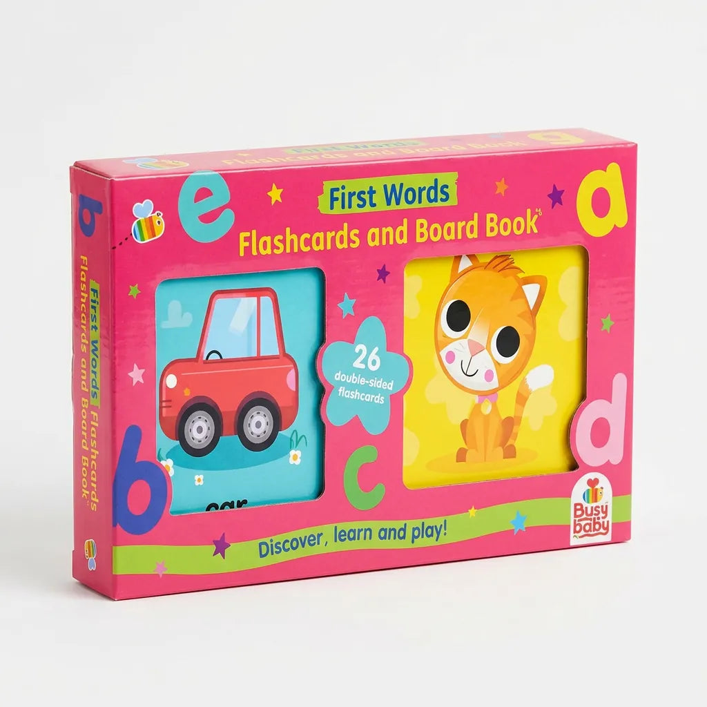 Busy Baby First Words Flashcards and Board Book