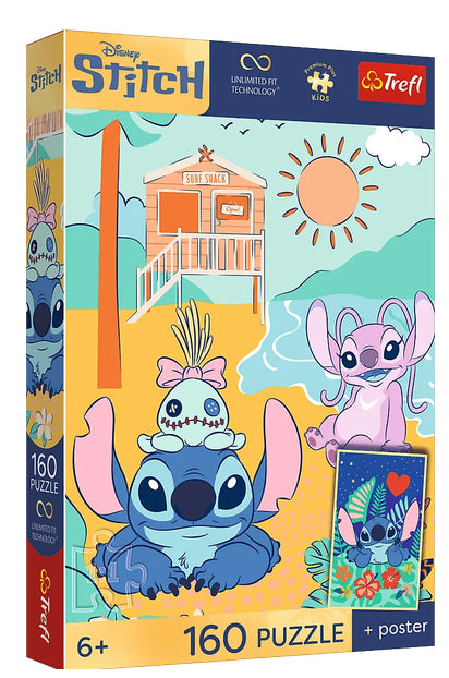 Disney Stitch 160-Piece Puzzle with Poster