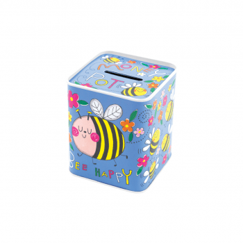 Bee Happy Tin Money Box