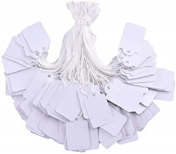 White Lables With String 28X38Mm X 100Pcs