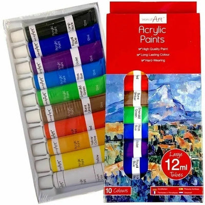 Artists Acrylic Paint 10 Tubes X12Ml