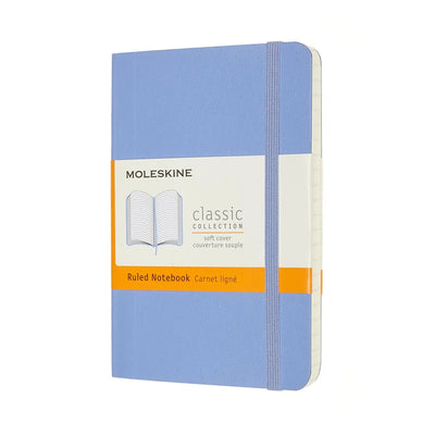 Moleskine - Pocket Ruled A6 Notebook Soft Cover - Hydrangea Blue