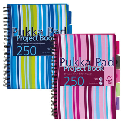 Spiral hard pukka pad A4 project book with 5 dividers