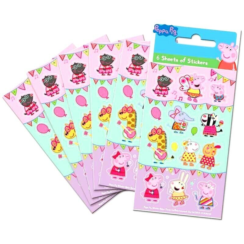 Peppa Pig Carnival Pastel Party Stickers X6 Sheets