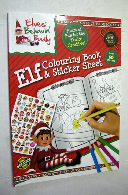 Large Christmas Elf Colouring Book With Sticker Sheet