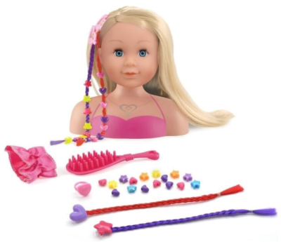 Dolls World Ashley Blonde Styling Head 21cm with Accessories