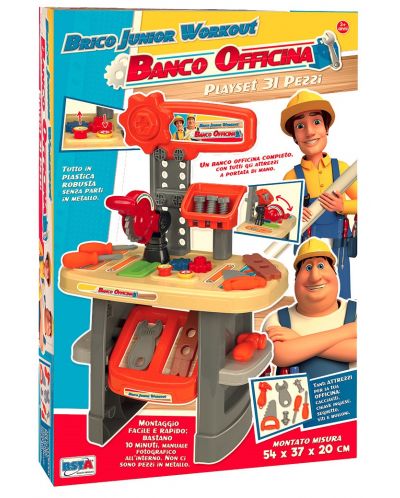 Brico Junior Workout Workbench Playset - 31 Pieces
