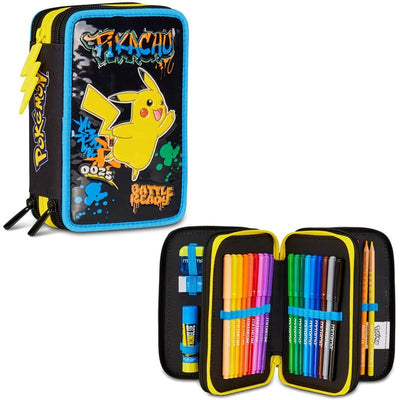 Pokemon pikachu 3 zip Filled pencil case