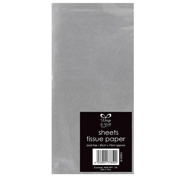 Metallic silver Tissue Paper 3 sheets 50 x 66cm