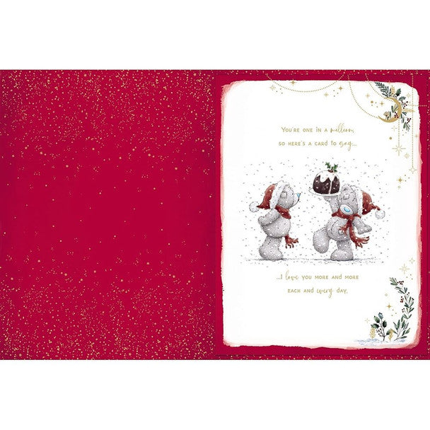 Bears With Pudding For Fabulous Girlfriend Luxury Large Boxed Handmade Christmas Card - 24 x 30 cm 24 x 30 cm