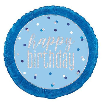 Helium Quality Blue Happy Birthday Foil Balloon