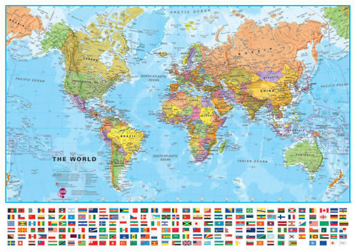 Marco Polo World Political Wall Map