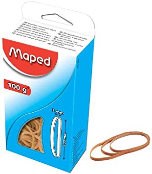 Wide Light Brown Rubber Bands 100G 90X6Mm