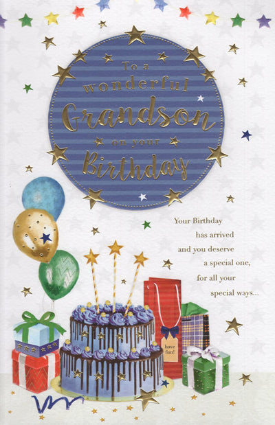 For A Wonderful Grandson On Your Birthday - 16X25Cm