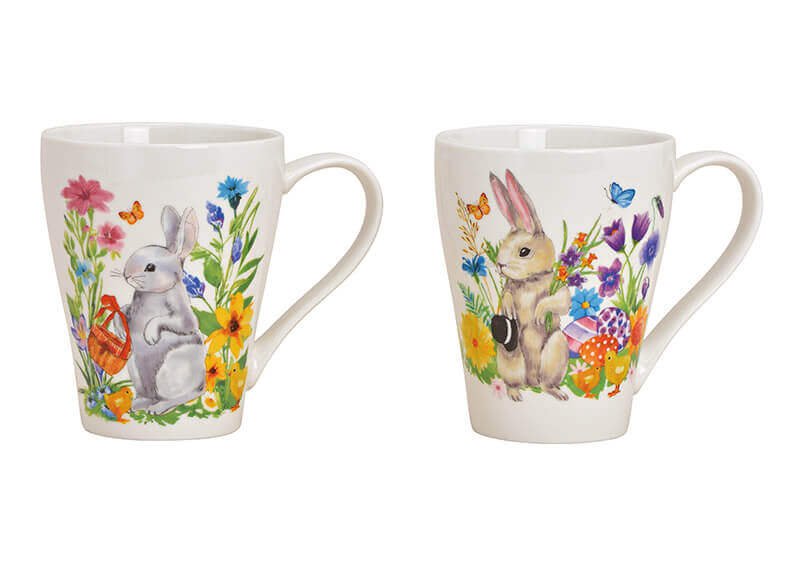 Mug Rabbit In Porcelain White