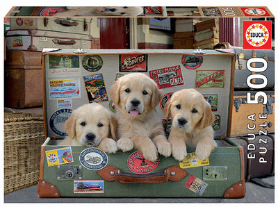 Jigsaw Puzzle - Puppies In The Luggage X500Pcs