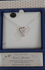 2 Tone Kiss Collection Heart Necklace