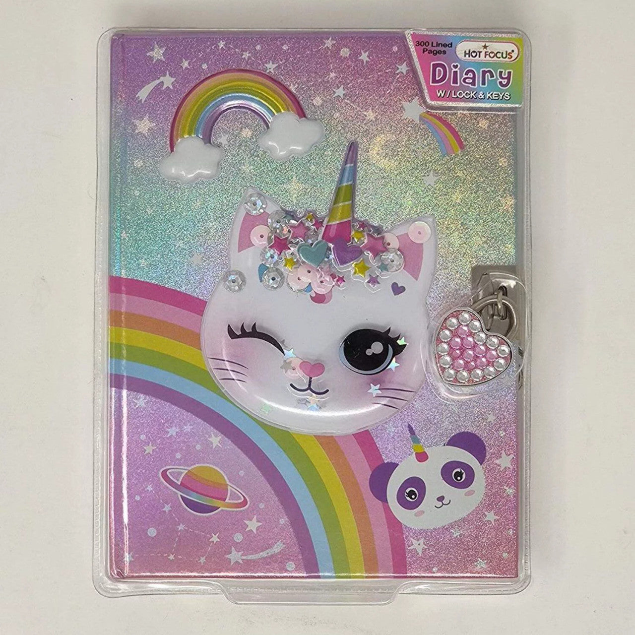 Cat Caticorn Diary With Lock & Keys