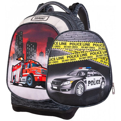 Backpack Superlight 2 Face Firetruck/Police - 2 Zip Fit A4 -850G