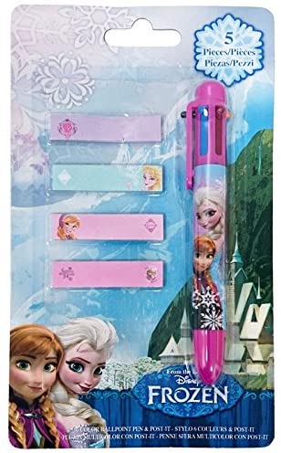 Disney Frozen 6 Color Ballpen And Post-It