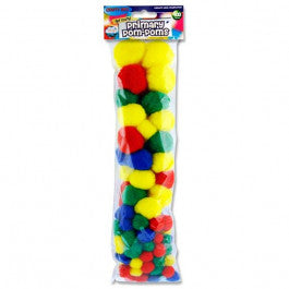 Pom Poms Bright Colour X 100Pcs Different Sizes