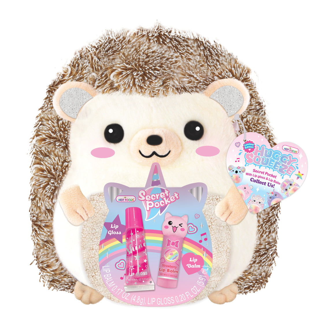 Hug And Squeeze Hedgehog Plush Toy - Lip Gloss - Lip Balm