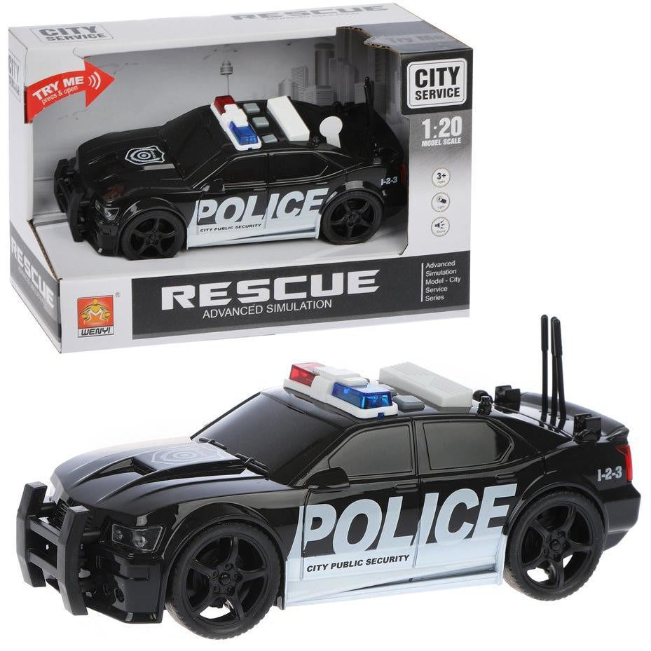 Black Police Car With Light And Sound