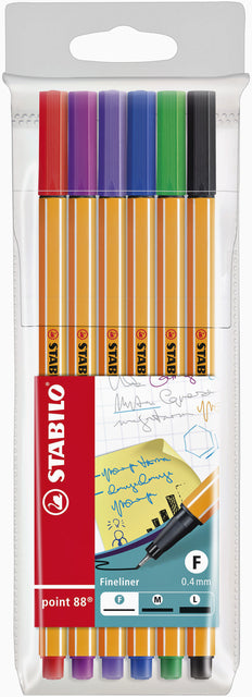 Fineliners Point 0.4Mm X6