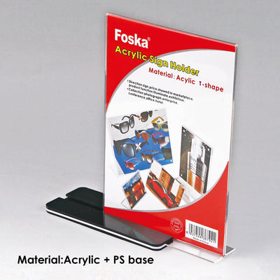 Sign Holder A4 Transparent With Sliding Base